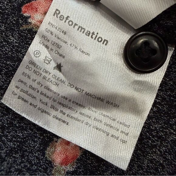 S O L D : Reformation Size 8 Rocki Collared Midi Dress Romy Rose Floral Print - Picture 14 of 14